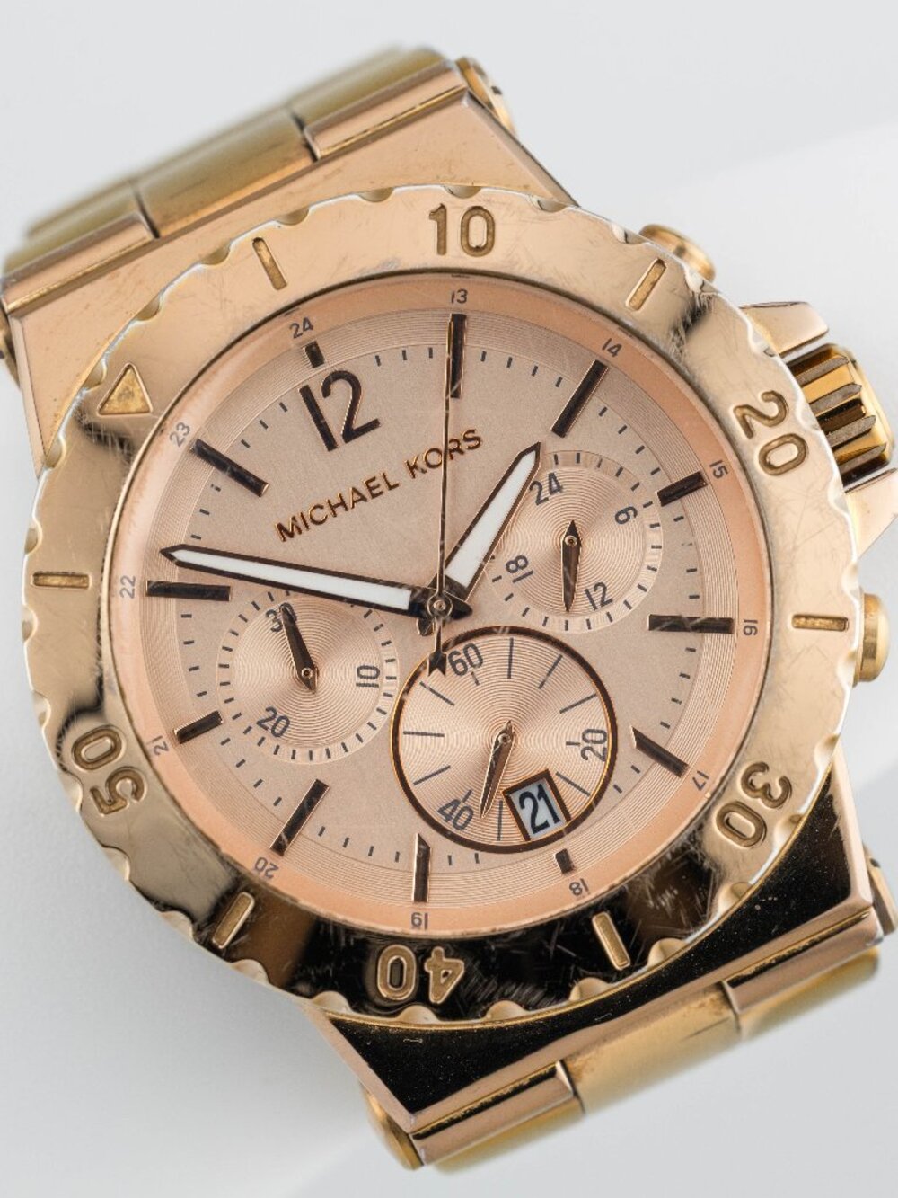 Michael Kors MK-5314 Chronograph Quartz Analog Women's Watch New Battery